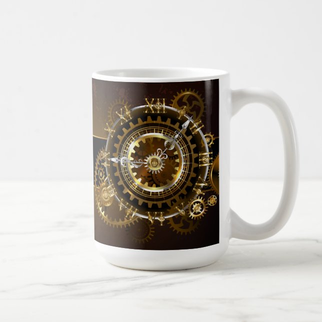 Mug Horloge Steampunk avec des engrenages anciens (Droite)