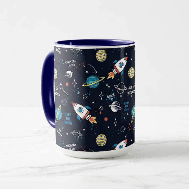 Mug Hors de ce Motif spatial mondial (Devant gauche)