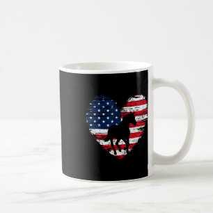 Mug Horse American Flag Heart 4 juillet Usa Patrioti