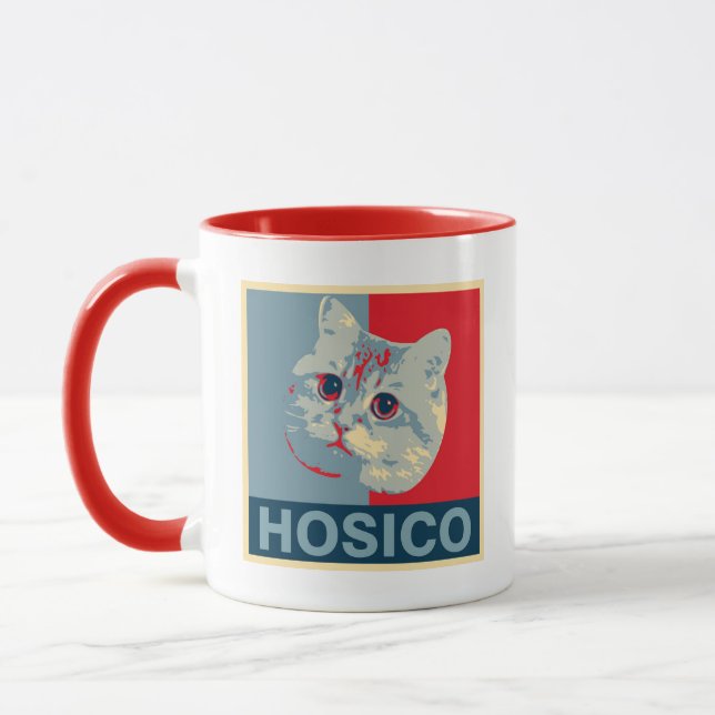 Mug Hosico - Illustration Bleu Rouge (Gauche)