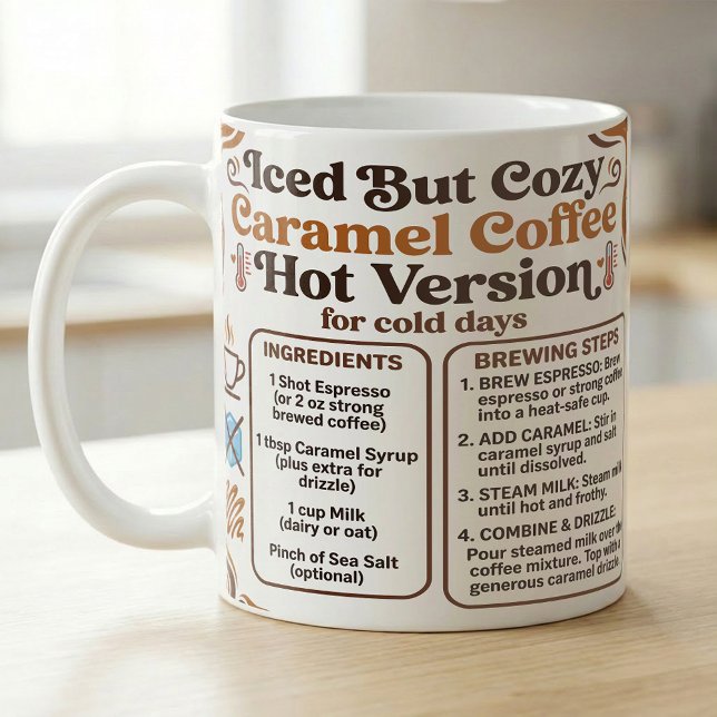 Mug Hot Caramel Latte Recipe Cozy (Créateur téléchargé)