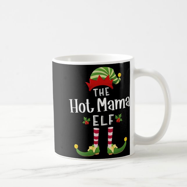 Mug Hot Mama Christmas Elf Matching Pajama X-mas Party (Droite)