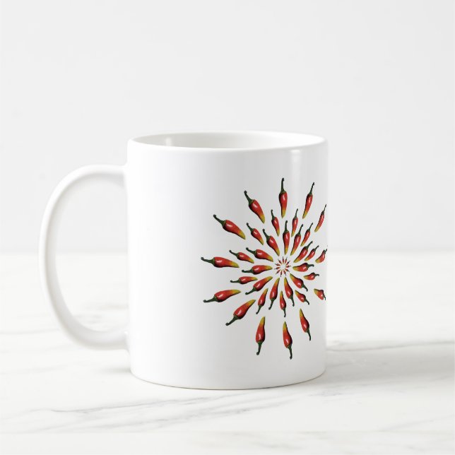 Mug Hot Peppers Mandala Nom personnalisé (Gauche)