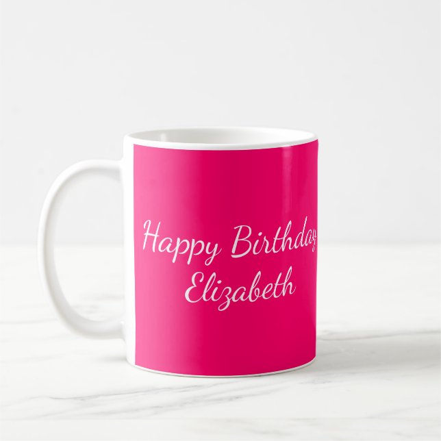 Mug Hot Pink Joyeux Anniversaire 50 & Fabulous Personn (Gauche)