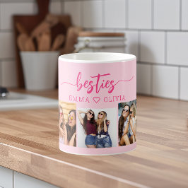 Mug Hot Rose Besties Amis 3 Photo Collage Keepsaké