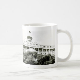 Mug Hôtel grand, île de Mackinac, noire et blanche
