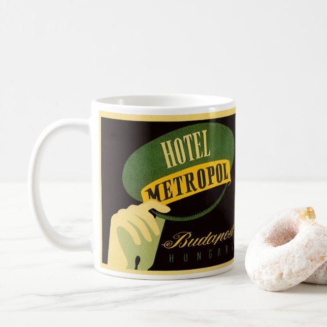 Mug Hotel Metropol Budapest Hongrie Bellhop Casquette (Avec donut)