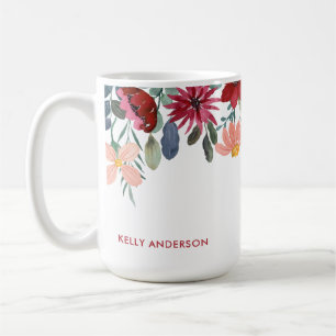 Mug Housse de feuillage à monogramme tendance botaniqu