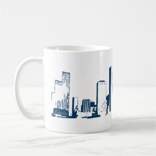 Mug Houston, Texas Skyline, Navy - Line Art