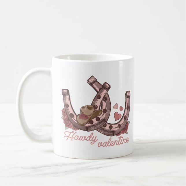 Mug Howdy Valentine Western Horseshoes (Gauche)