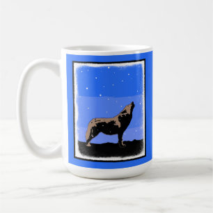 Mug Howling Wolf en hiver - Art faunique original