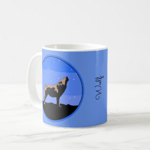 Mug Howling Wolf en hiver - Art faunique original