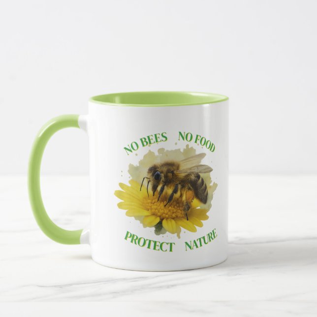 Mug https://www.zazzle.de/no_bees_no_food_protect_natu (Gauche)