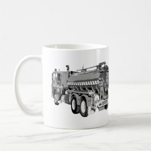 Mug Huile de camion-pompier gris peinte,