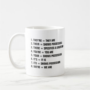 Mug Huit exemples de grammaire anglaise appropriée