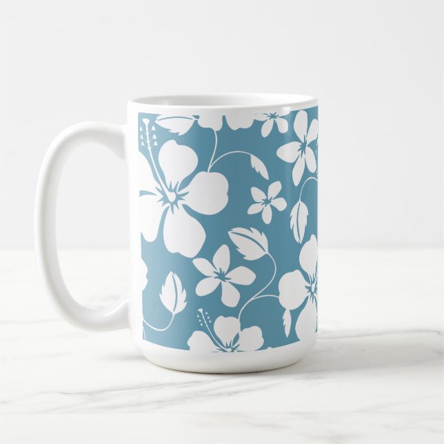 MUG HULA HAÏIENNE (HIBISCUS) ESCLAT BLEU (Gauche)