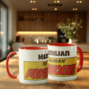 Mug Humain Powerhouse Titre comique avec votre nom