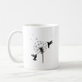 Mug Hummingbird and Dandelion Flower Nature Art