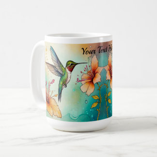 Mug Hummingbirds Flowers Personalize