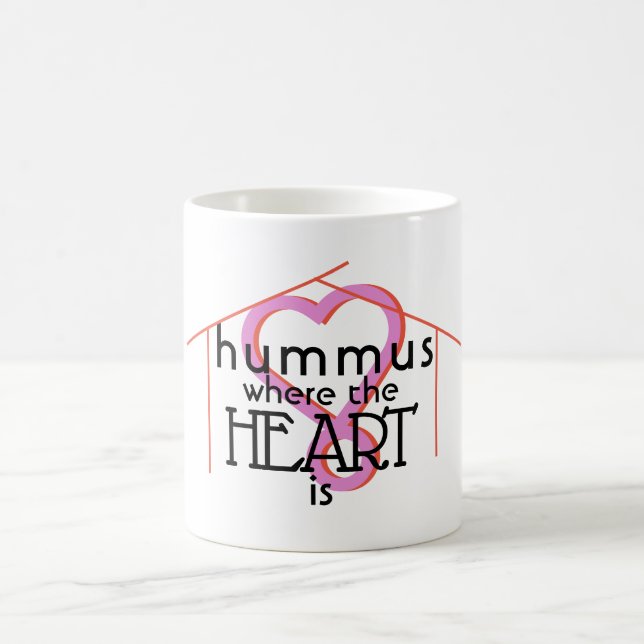 Mug Hummus où le coeur est une typographie amusante (Centre)