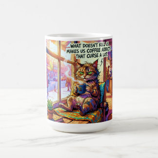 Mug humoristique avec design de chat grincheux