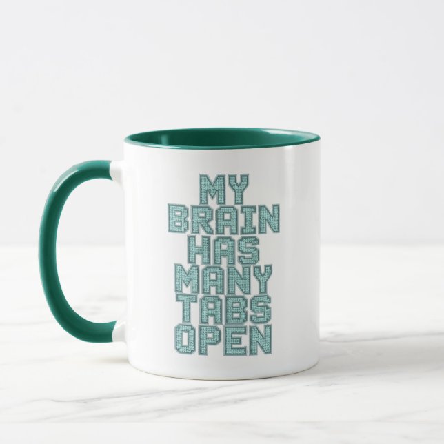 Mug Humorous Anxiety and Overthinking Saying (Gauche)