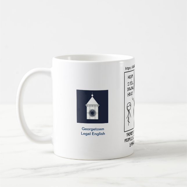 Mug humour de linguiste xkcd - Georgetown OLE (Gauche)