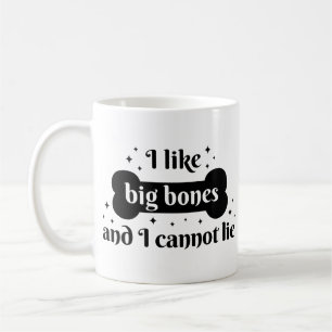 Mug Humour drôle Jouer Gras Os Noir Lettering Chien