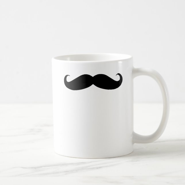 Mug Humour noir de moustache pour des papas (Droite)