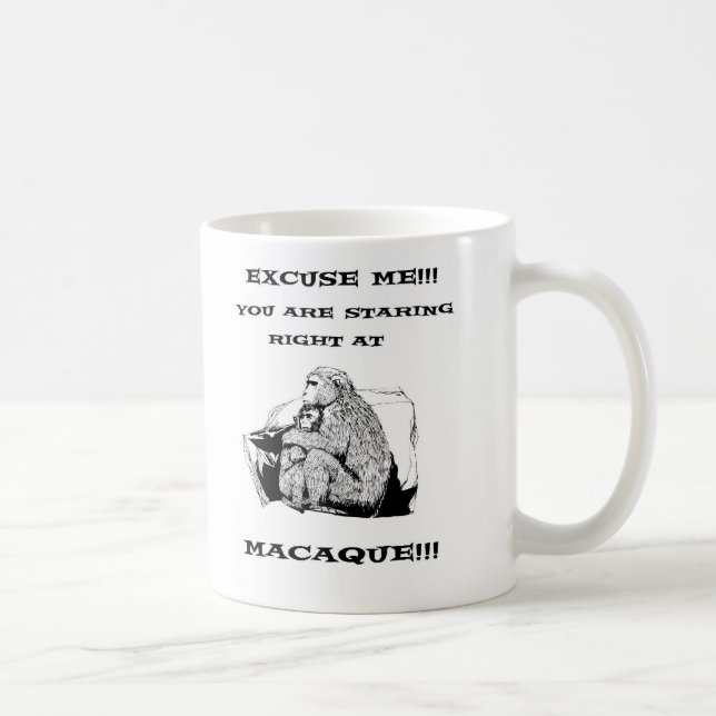 Mug humour offensif Funny Macaque singe (Droite)