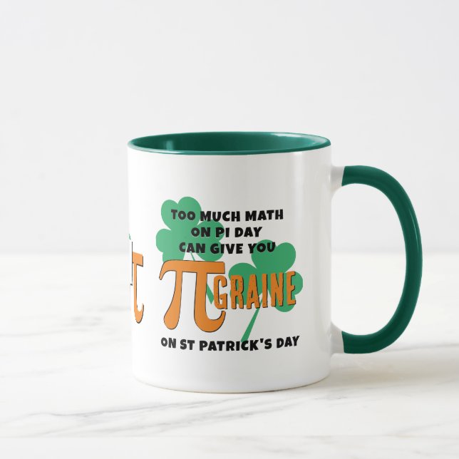 Mug Humour Saint Patrick's Day Pi Day Math Monogramme (Droite)