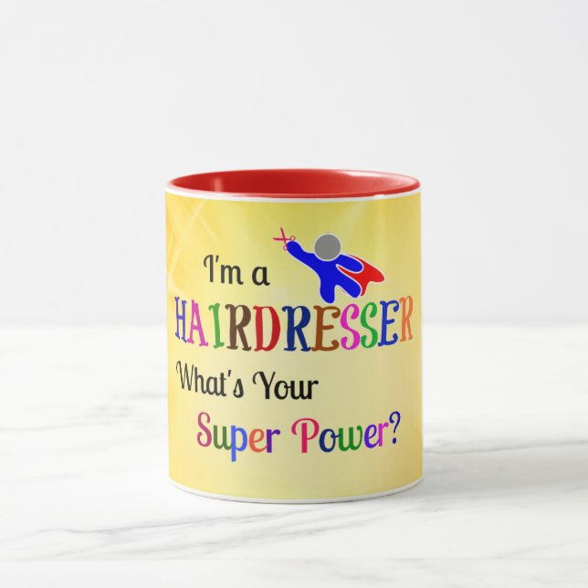 Mug Humour super puissance du coiffeur (Centre)