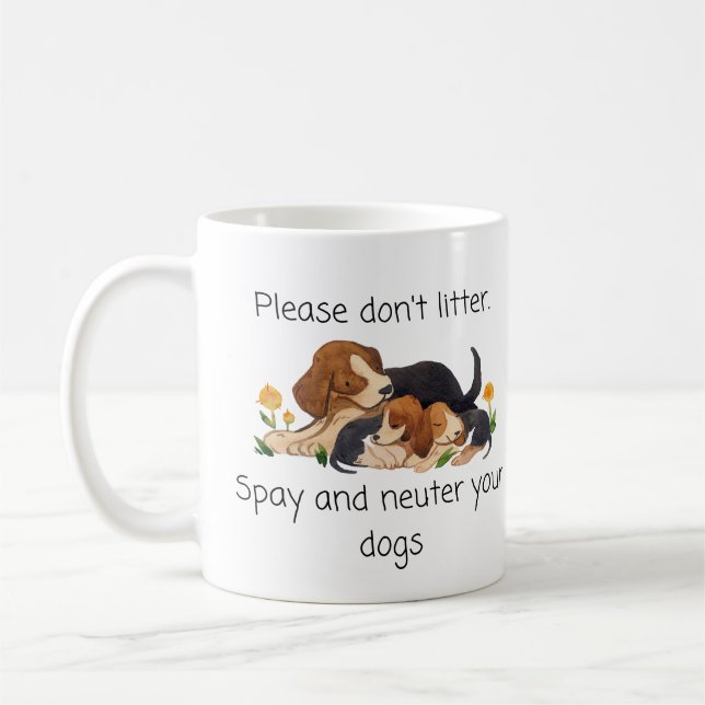 Mug Humour vétérinaire : S'il vous plaît ne pas Litter (Gauche)