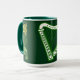 Mug Hunter Green Saint Patrick's Day Irlandais Harpe C