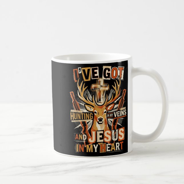 Mug Hunting In My Veins Jesus In Heart Christian Deer  (Droite)