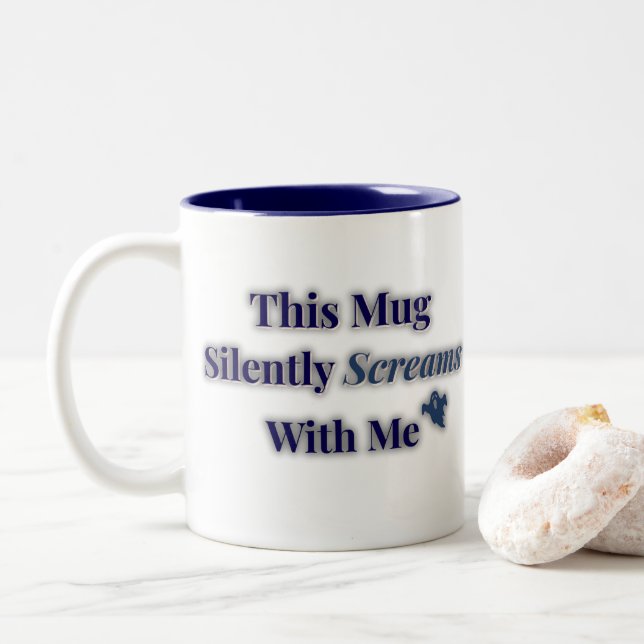 Mug hurle silencieusement - Drôle cadeau émotionne (Avec donut)