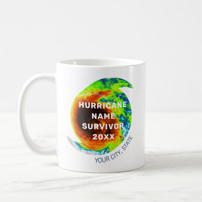 Mug HURRICANE SURVIVOR Commémoratif Personnalisé (Gauche)