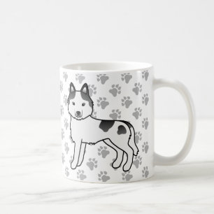 Mug Husky Sibérien pie balck dessin animé de chien et 