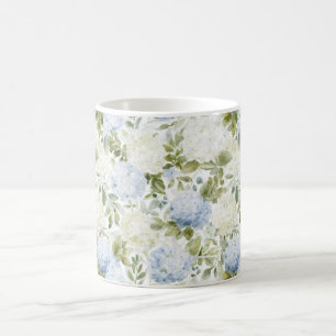 Mug Hydrangea Blanc Bleu Fleurs Romantiques Salle de M