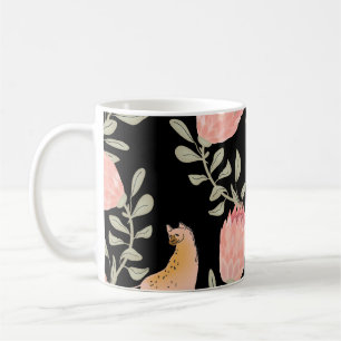Mug Hyena & Protea : Motif Vintage foncé