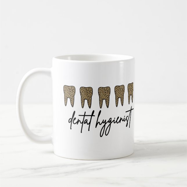 Mug Hygiène dentaire | RDH Dentist Cheetah print venin (Gauche)