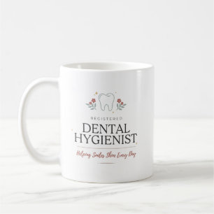 Mug Hygiéniste Dentaire Diplômée Personnalisée Florale