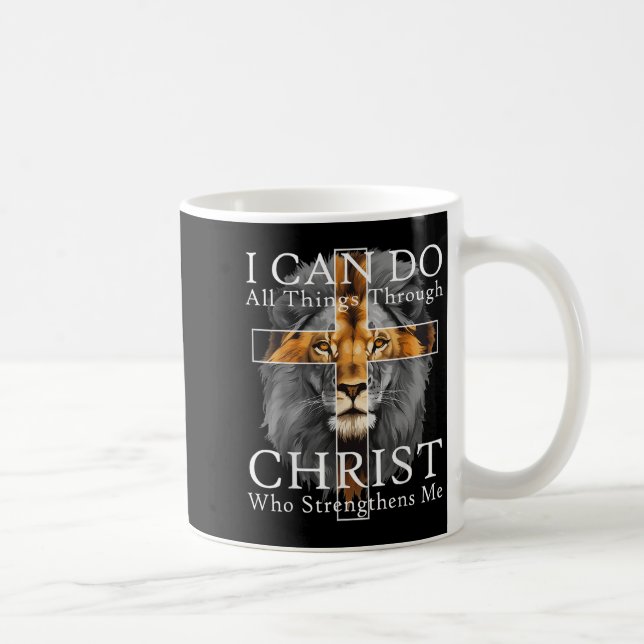 Mug I Can Do All Things Through Christ Christian Lion  (Droite)
