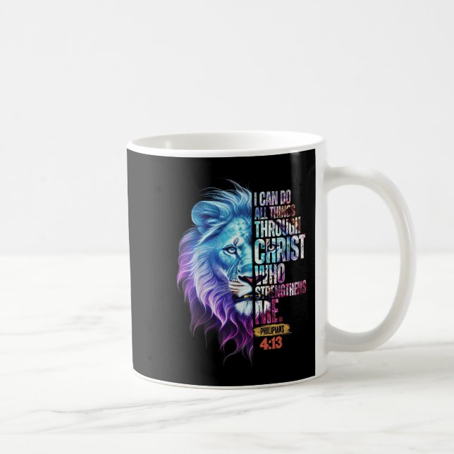 Mug I Can Do All Things Through Christ Lion Faith Chri (Droite)