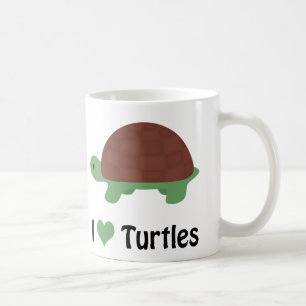 Mug I Coeur Tortues mignonnes Tortue cartonnée