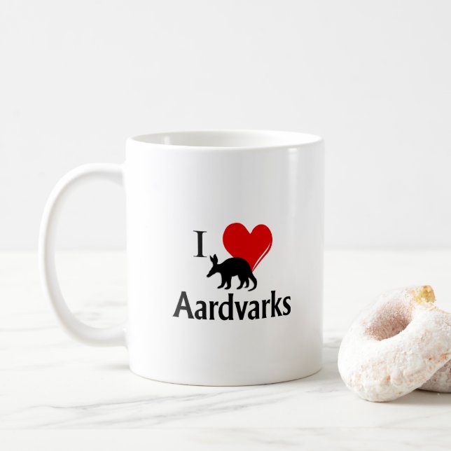Mug I Heart Aardvarks (Avec donut)