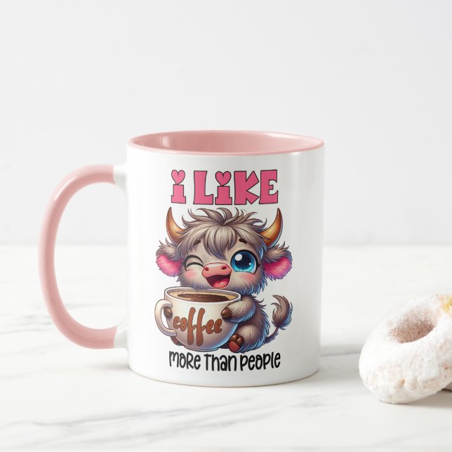 Mug I Like Coffee More Than People  (Avec donut)