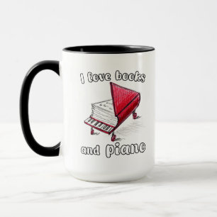 Mug I Looks And Piano, Authentic Freehand Art