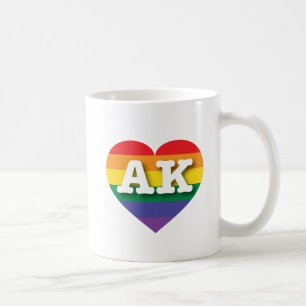 Mug I Love Alaska Rainbow Heart