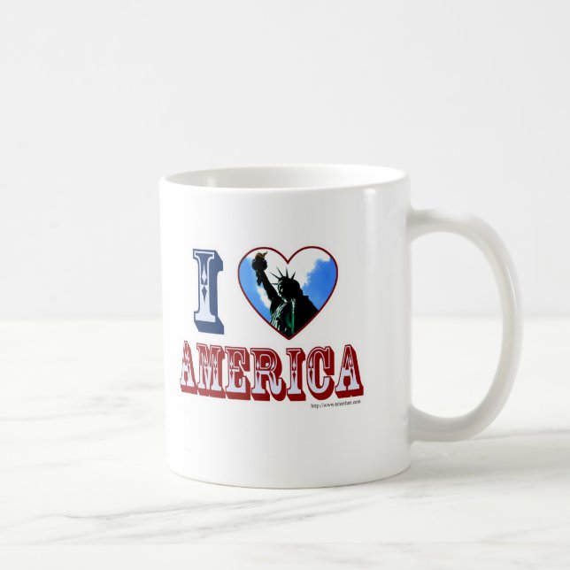 Mug I Love America Heart Liberty Logo Art Fun (Droite)
